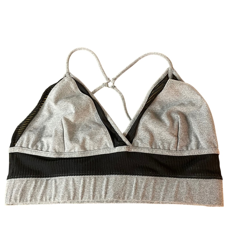 Free People Movement Celeste Bralette Sz MED Wireless Strappy Mesh